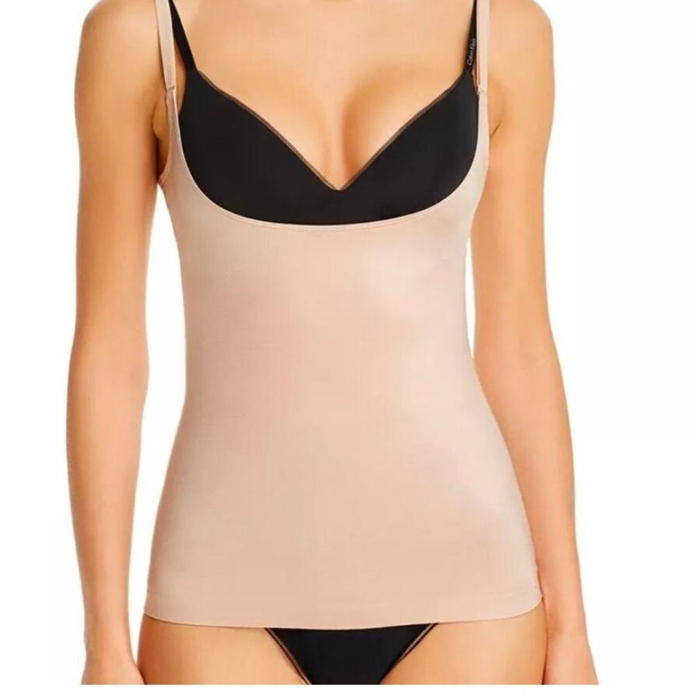NWT Spanx 10225R Suit Your Fancy Open-Bust waist control Cami Champagne Beige